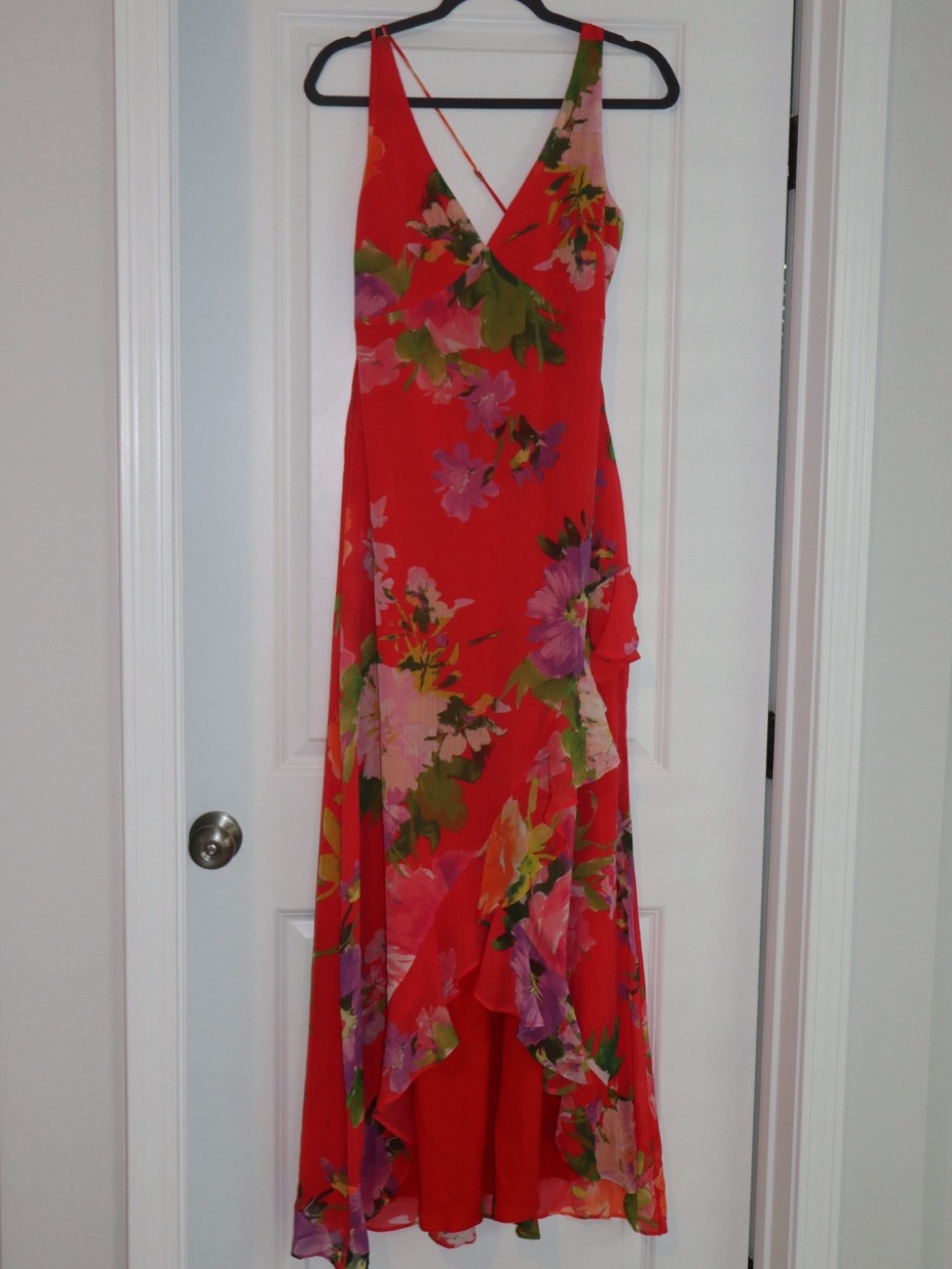 Romantic Blossom Floral Chiffon Maxi Dress